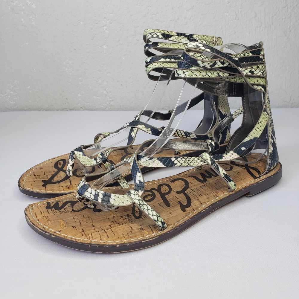 Sam Edelman Stylish Snake Print Gladiator Sandals